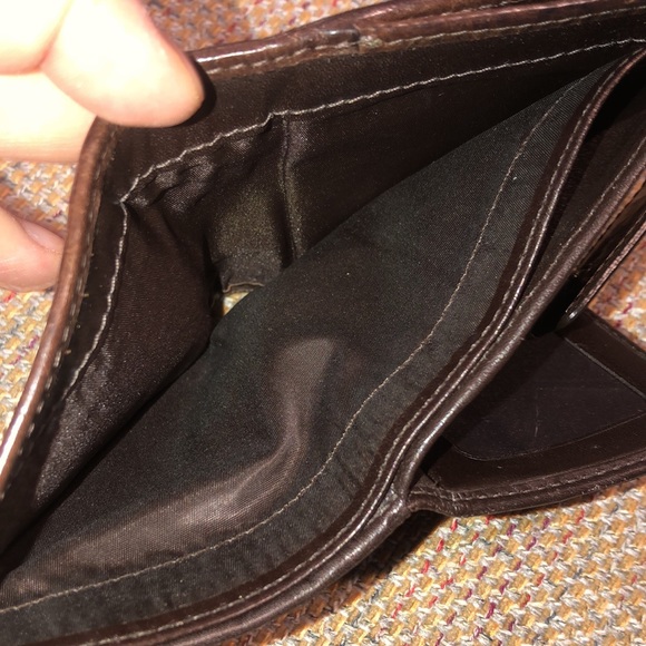 COACH Patchwork Bifold Brown Leather Madras Wallet with Coin Section - Picture 9 of 17